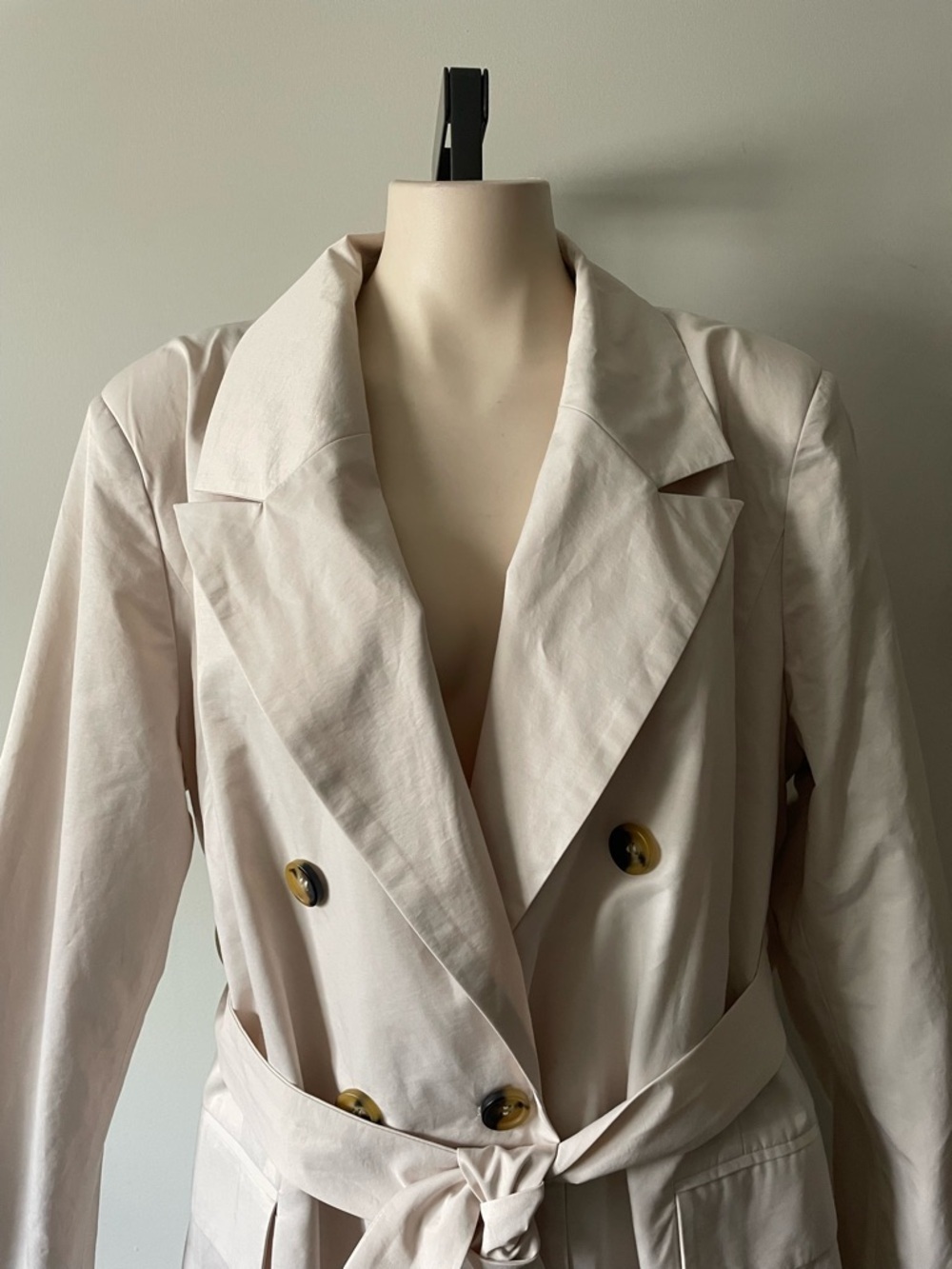 Avec Les Filles Long Cream Trench Coat Belted ANTHRO Plus Size XXL - Picture 3 of 10